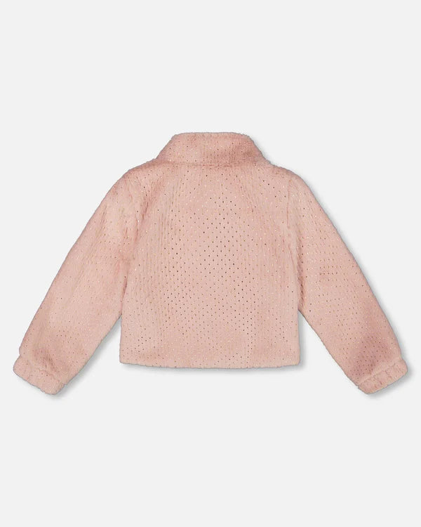Deux Par Deux Girls Faux Fur Jacket    H20Q50   Silver Pink **