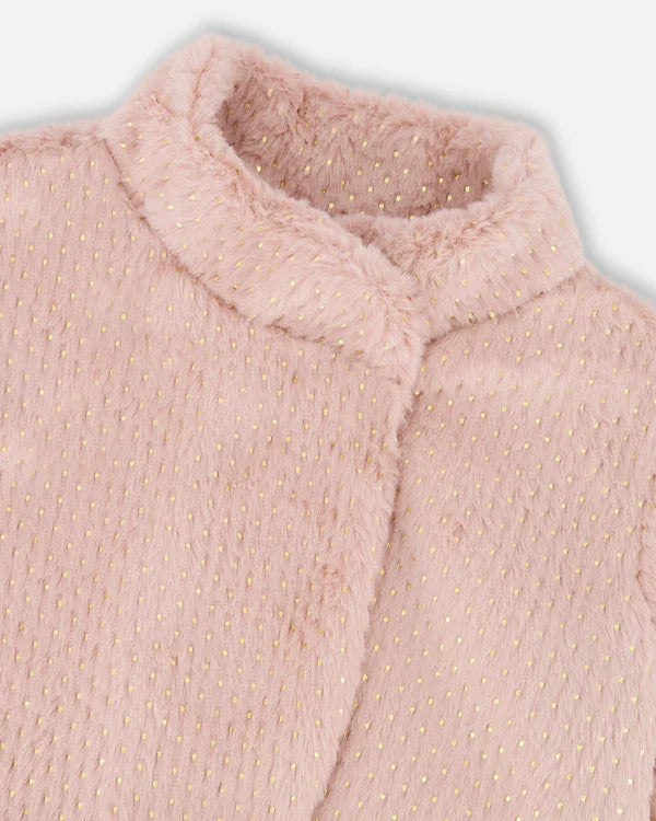 Deux Par Deux Girls Faux Fur Jacket    H20Q50   Silver Pink **