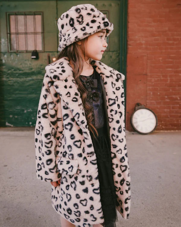 Deux Par Deux Girls Long Coat   H20Q53  Animal Print **