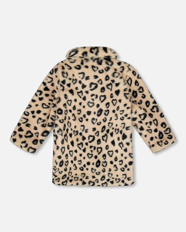 Deux Par Deux Girls Long Coat   H20Q53  Animal Print **