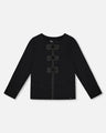 Deux Par Deux Girls Detailed Long Sleeve Tee   H20Q70   Anthracite