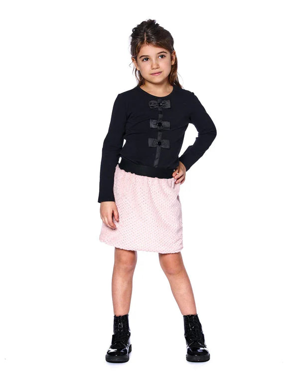 Deux Par Deux Girls Detailed Long Sleeve Tee   H20Q70   Anthracite