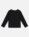 Deux Par Deux Girls Detailed Long Sleeve Tee   H20Q70   Anthracite