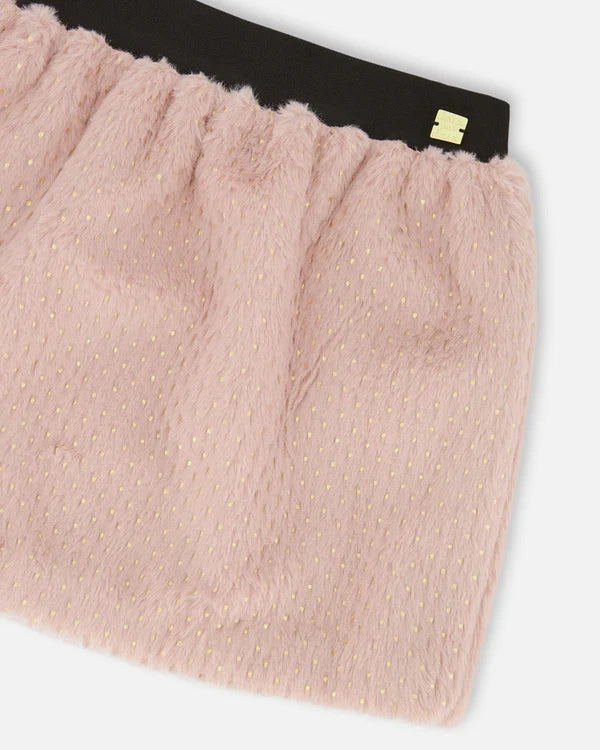 Deux Par Deux Girls Faux Fur Skirt   H20Q80   Silver Pink **