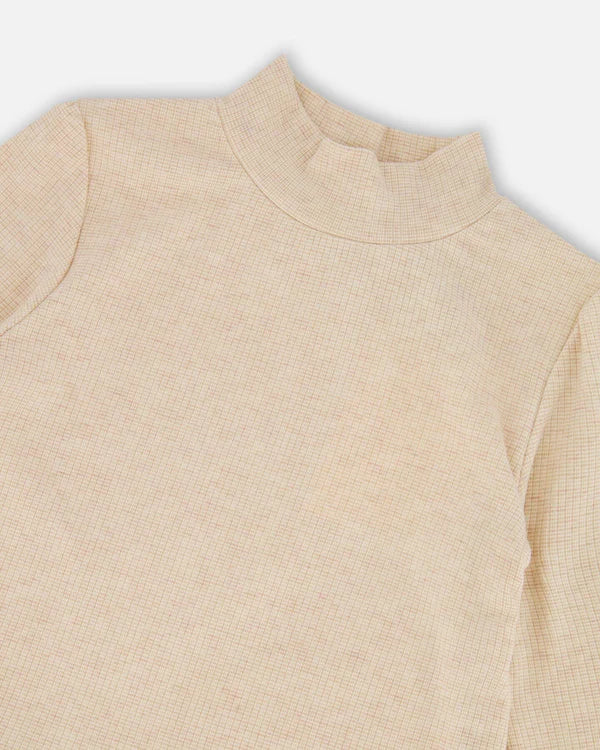 Deux Par Deux Girls Dress Mock Neck Style   H20Q87-193   Oatmeal **