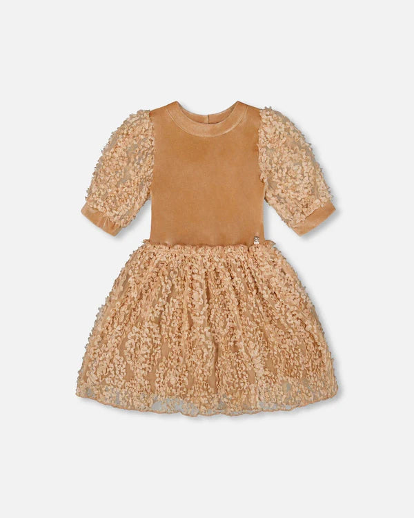 Deux Par Deux Girls Dress   H20Q89   Nougat **