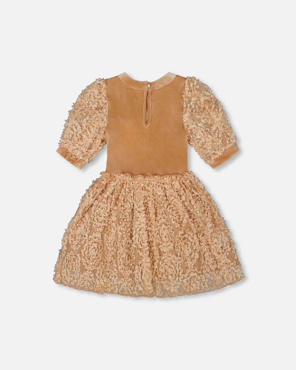 Deux Par Deux Girls Dress   H20Q89   Nougat **