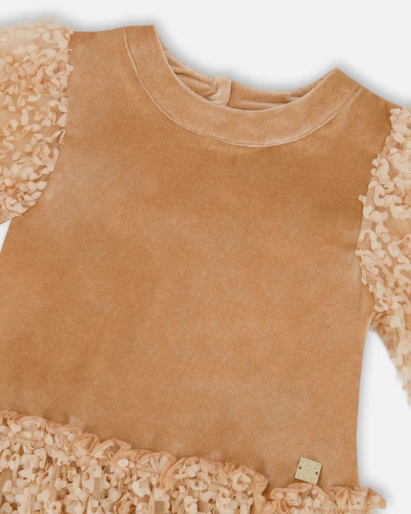 Deux Par Deux Girls Dress   H20Q89   Nougat **