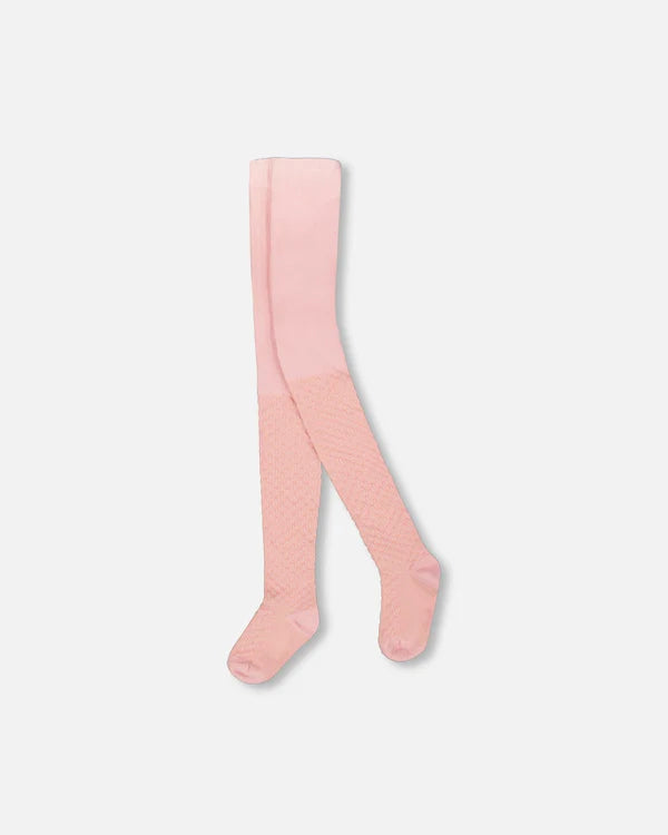 Deux Par Deux Girls Knit Tights   H20QT   Silver Pink **
