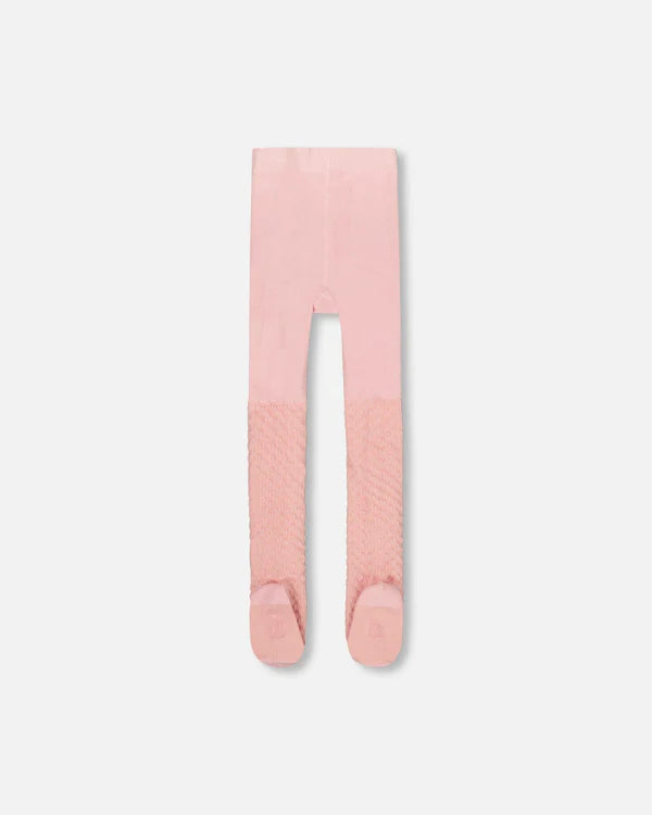 Deux Par Deux Girls Knit Tights   H20QT   Silver Pink **