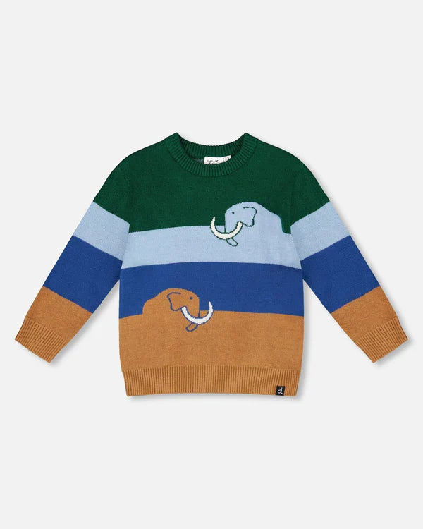 Deux Par Deux Baby Boy Sweater   H20ST68   Stripes With Mammoth