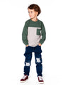 Deux Par Deux Boys Brushed Jeresey Long Sleeve Top   H20U10-193   Oatmeal