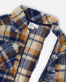 Deux Par Deux Boys Overshirt With Zipper & Pockets   H20U17   Navy & Brown Plaid