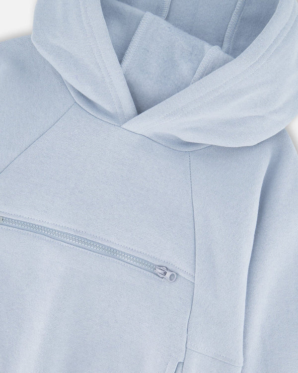 Deux Par Deux Boys Hooded Fleece Sweatshirt   H20U31   Dusty Blue