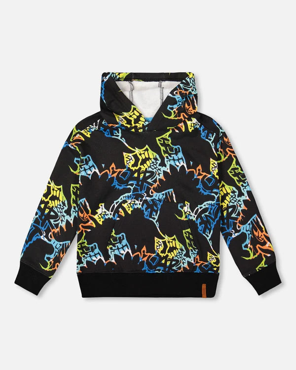 Deux Par Deux Boys Fleece Hooded Sweatshirt     H20U34    Anthracite
