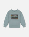 Deux Par Deux Boys French Terry Crew Neck   H20U36-478   Stormy Sea