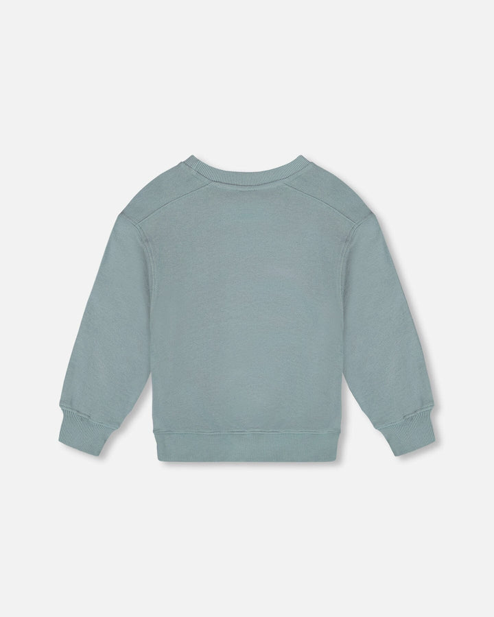 Deux Par Deux Boys French Terry Crew Neck   H20U36-478   Stormy Sea