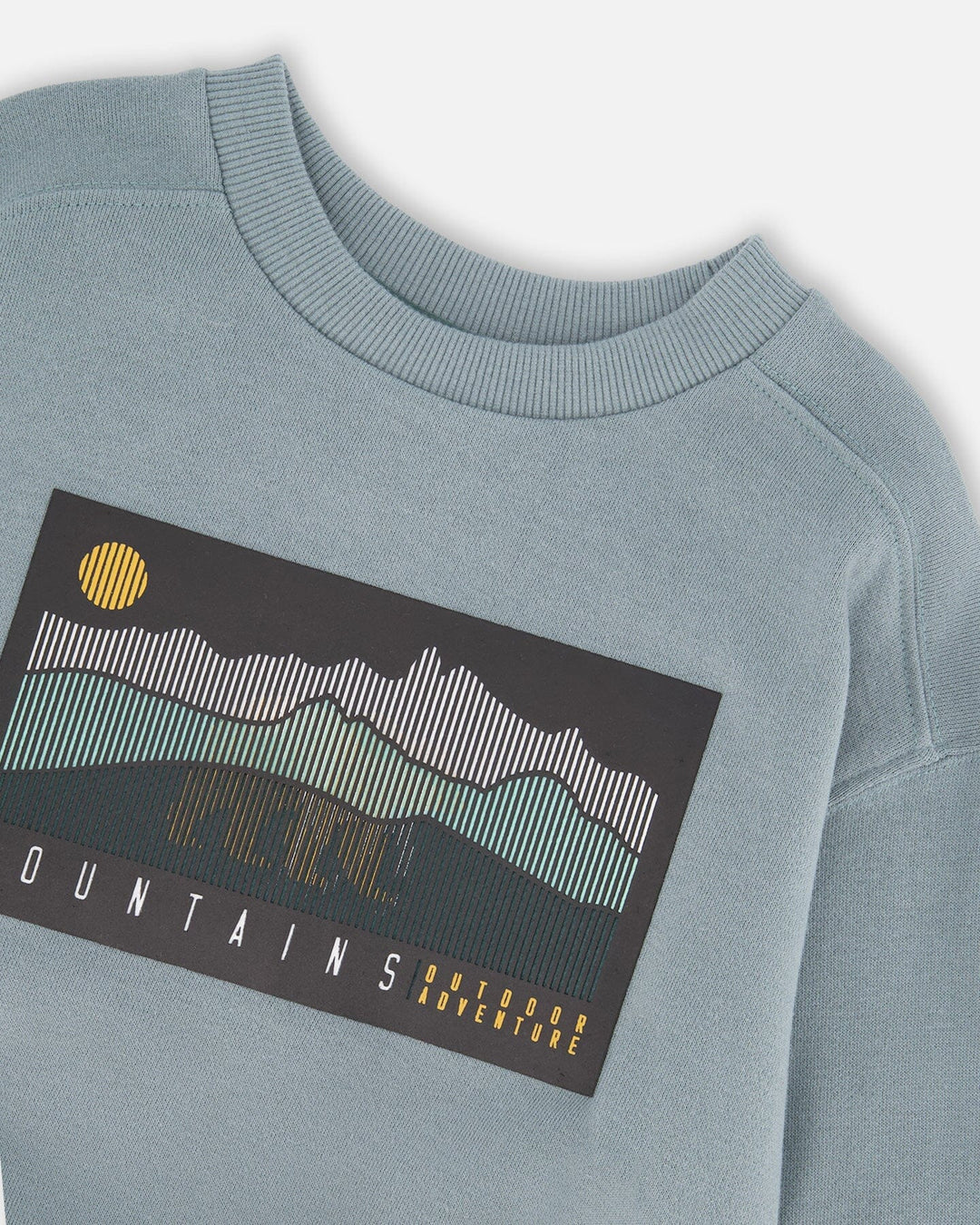 Deux Par Deux Boys French Terry Crew Neck   H20U36-478   Stormy Sea