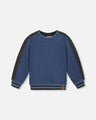 Deux Par Deux Boys Soft Ribbed Sweatshirt   H20U39-482   Patriot Blue
