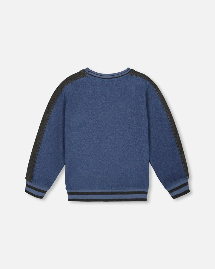 Deux Par Deux Boys Soft Ribbed Sweatshirt   H20U39-482   Patriot Blue