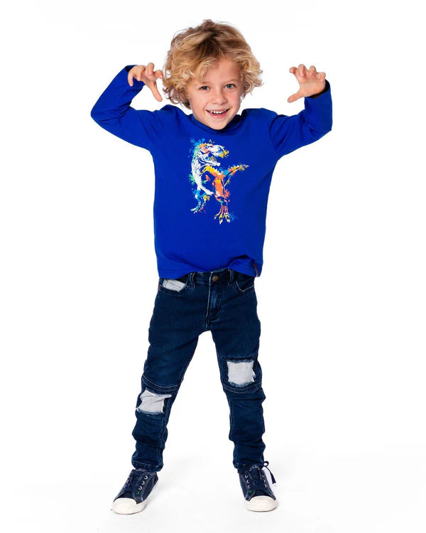 Deux Par Deux Boys Long Sleeve Tee   H20U69   Nautical Blue