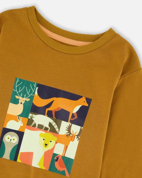 Deux Par Deux Boys Long Sleeve Tee   H20U74   Raw Sienna **
