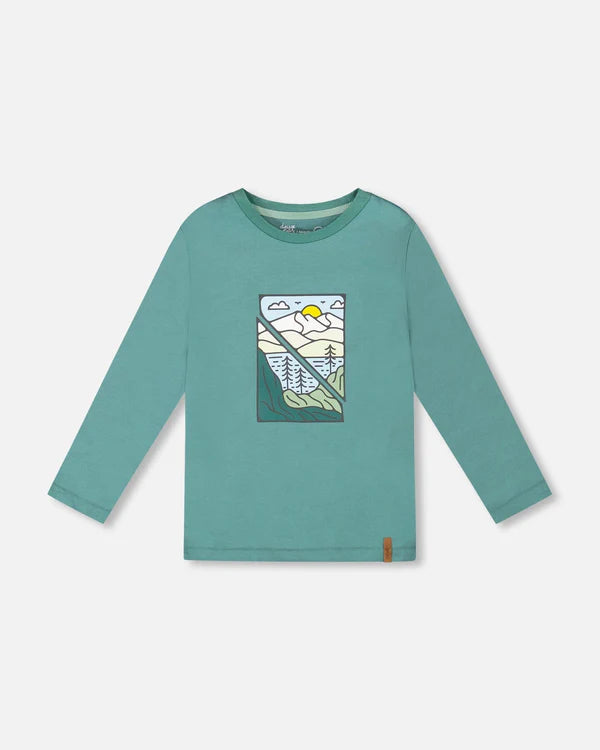 Deux Par Deux Boys Long Sleeve Tee   H20U74   Dark Forest