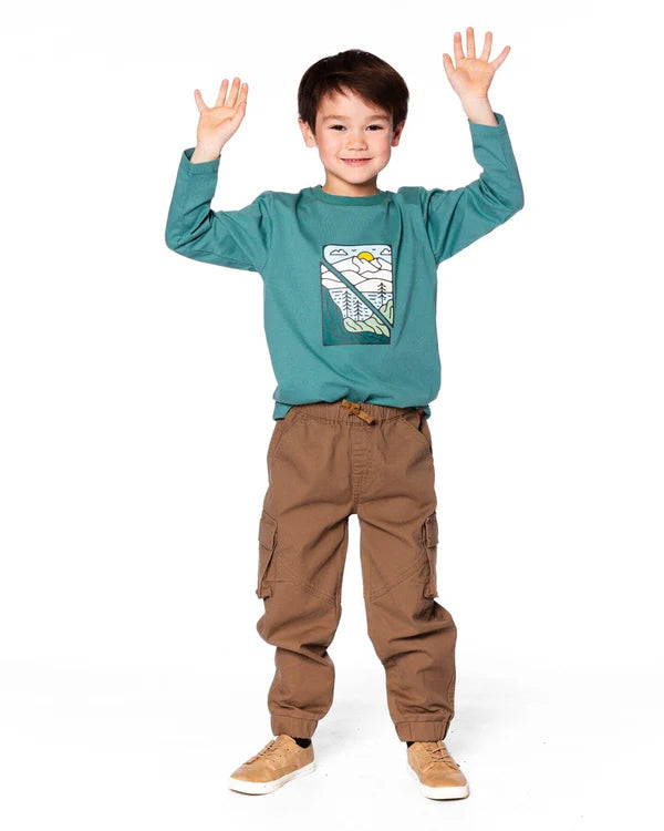 Deux Par Deux Boys Long Sleeve Tee  H20U74 Dark Forest **