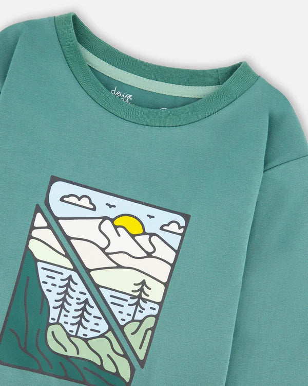 Deux Par Deux Boys Long Sleeve Tee  H20U74 Dark Forest **