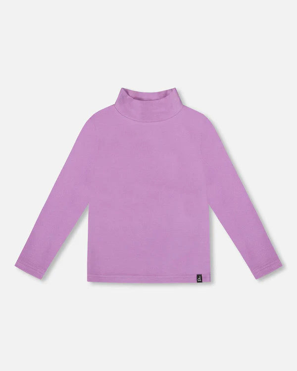 Deux Par Deux Girls Ribbed Mockneck Top   H20YG71    Bougainvillea