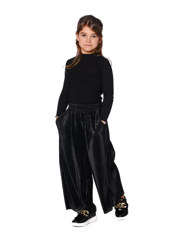 Deux Par Deux Girls Brushed Rib Mock Neck Top   H20YG71   Anthracite