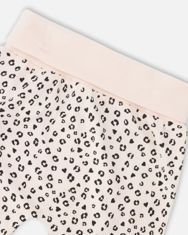 Deux Par Deux Baby Girl Top And Pant Set   H30A11   Printed Leopard Spots