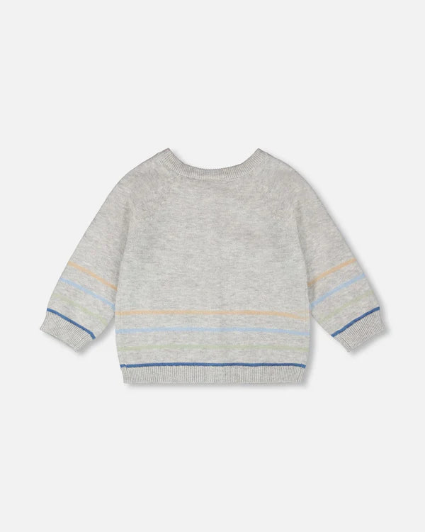 Deux Par Deux Baby Boy Cardigan    H30BT31   Light Grey Mix