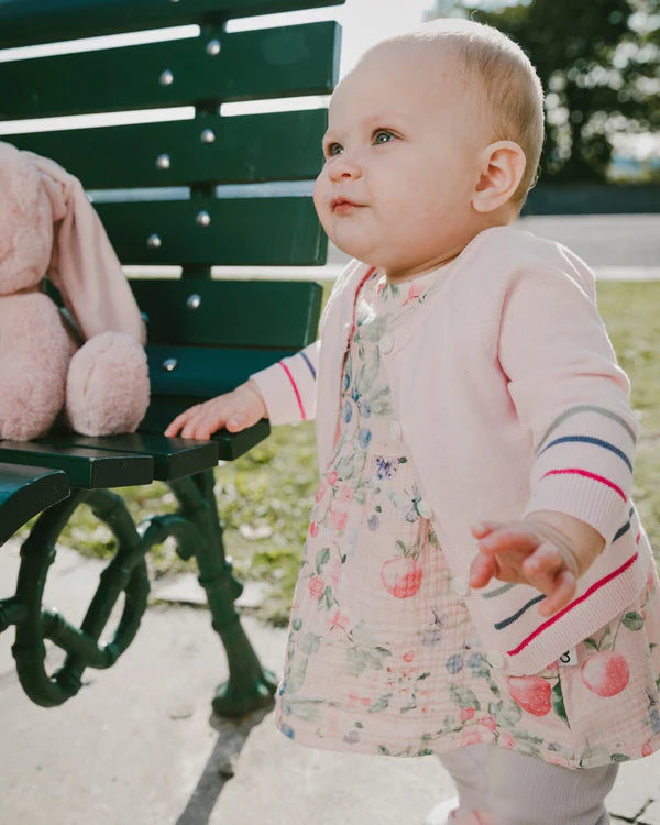 Deux Par Deux Baby Girl Cardigan   H30BT31   Chalk Pink