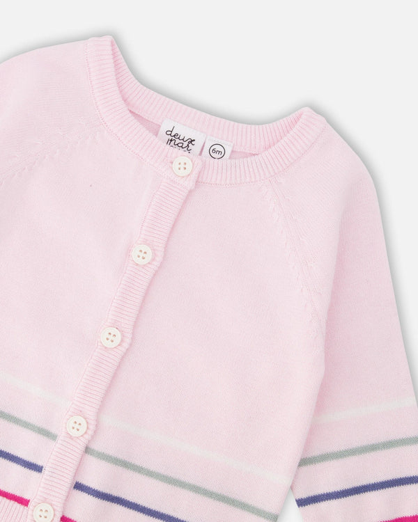 Deux Par Deux Baby Girl Cardigan   H30BT31   Chalk Pink