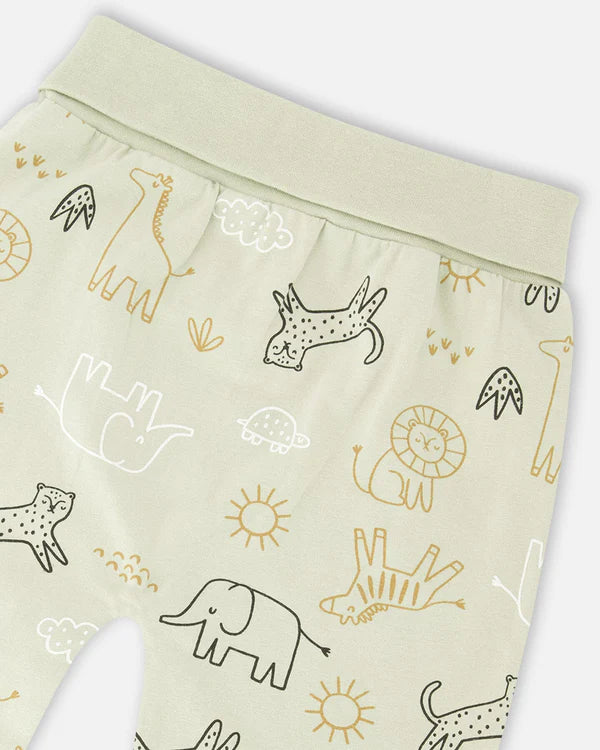 Deux Par Deux Baby Boy Top & Pant Set   H30C12   Printed Safari Animal