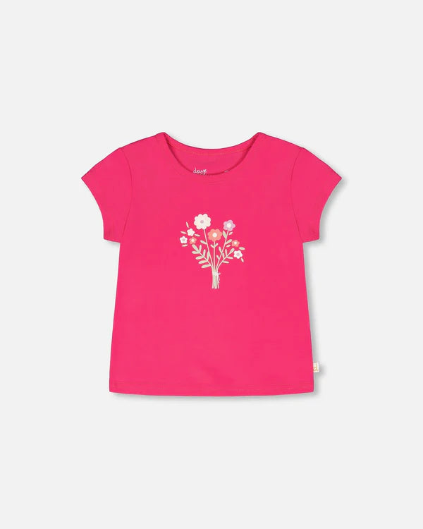 Deux Par Deux Baby Girl Jersey Tee Shirt   H30F70   Pink Yarrow