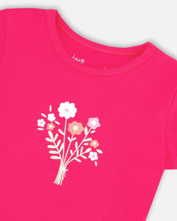 Deux Par Deux Baby Girl Jersey Tee Shirt   H30F70   Pink Yarrow