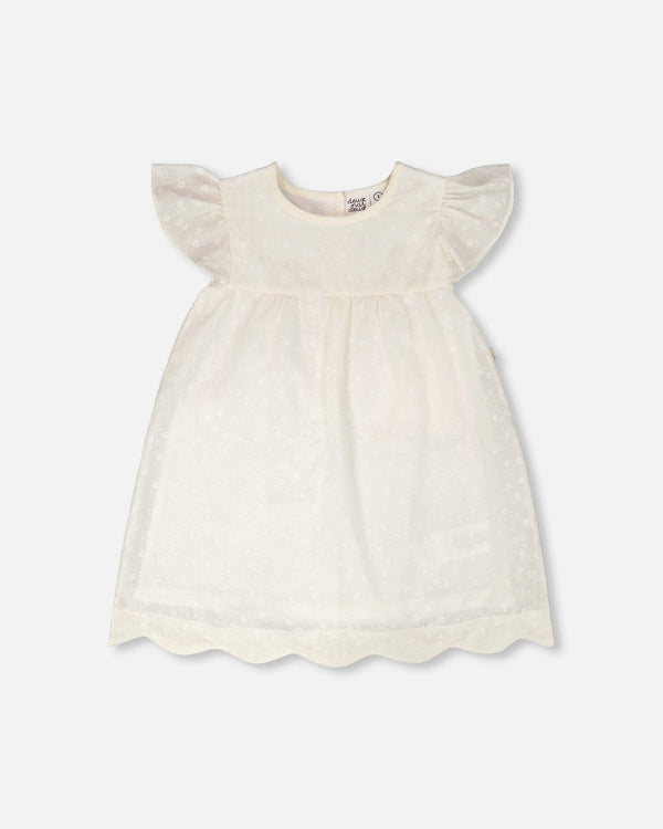 Deux Par Deux Baby Girl Dress   H30F88   Off White