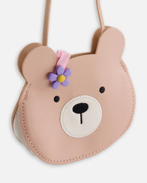 Deux Par Deux Teddy Bear Bag   H30FA   Silver Pink
