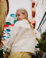 Deux Par Deux Girls Denim Jacket With Embroidered Details   H30H50   White