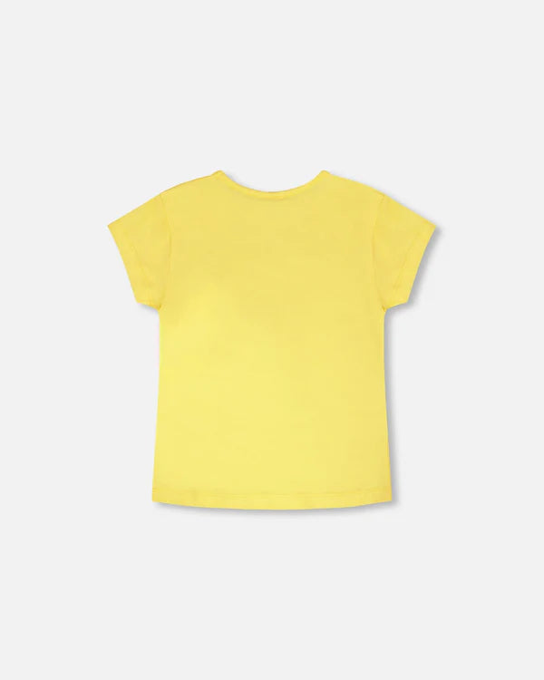 Deux Par Deux Girls Short Sleeve Tee   H30H70   Lemon Drop