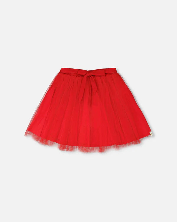 Deux Par Deux Girls Tulle Skirt   H30H81   High Risk Red
