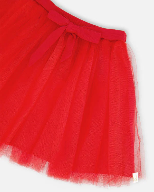 Deux Par Deux Girls Tulle Skirt   H30H81   High Risk Red