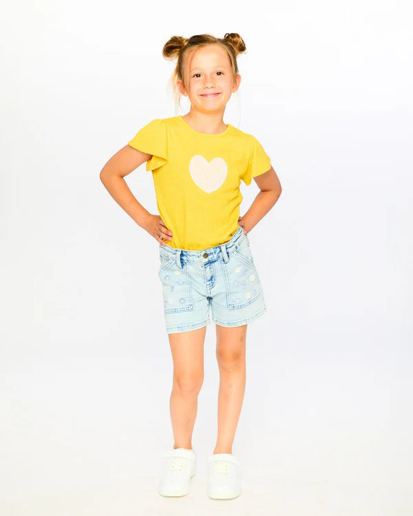 Deux Par Deux Girls Denim Shorts   H30I28   Light Blue Denim