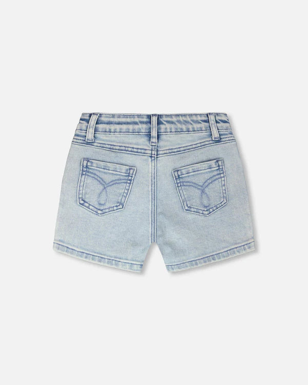 Deux Par Deux Girls Denim Shorts   H30I28   Light Blue Denim