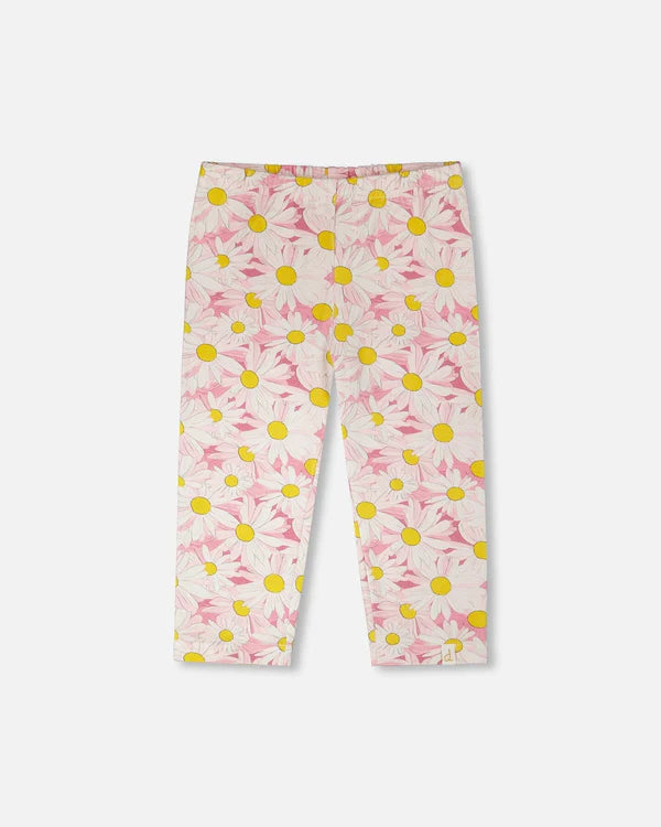 Deux Par Deux Girls Jersey Capri   H30I60     Printed Daisies