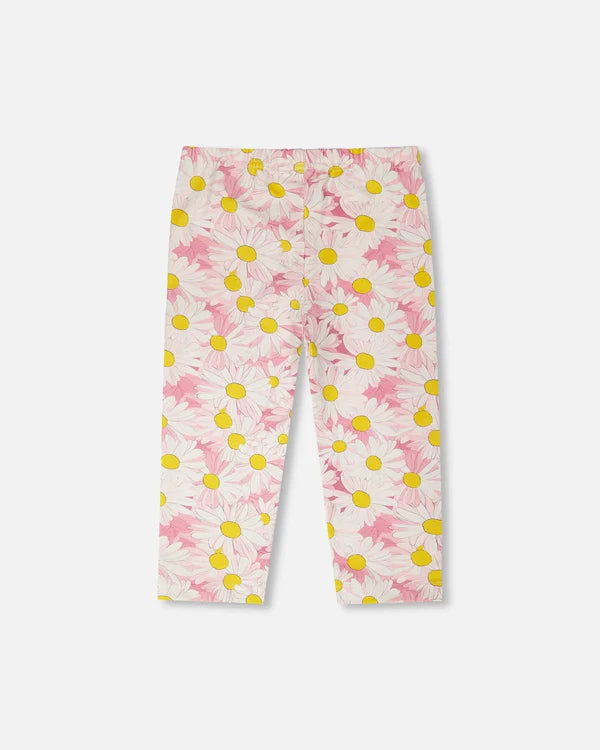 Deux Par Deux Girls Jersey Capri   H30I60     Printed Daisies
