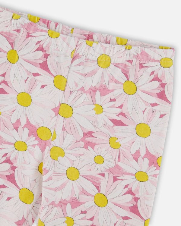 Deux Par Deux Girls Jersey Capri   H30I60     Printed Daisies