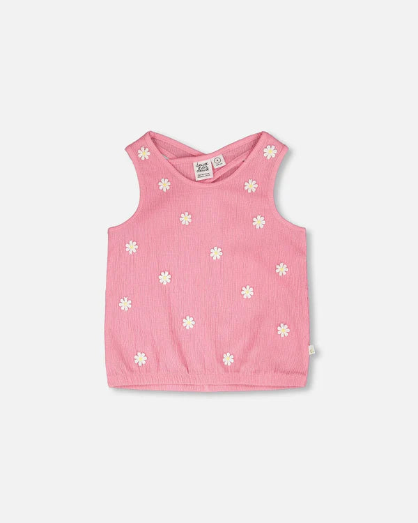 Deux Par Deux Girls Tank Top   H30I73   Begonia Pink